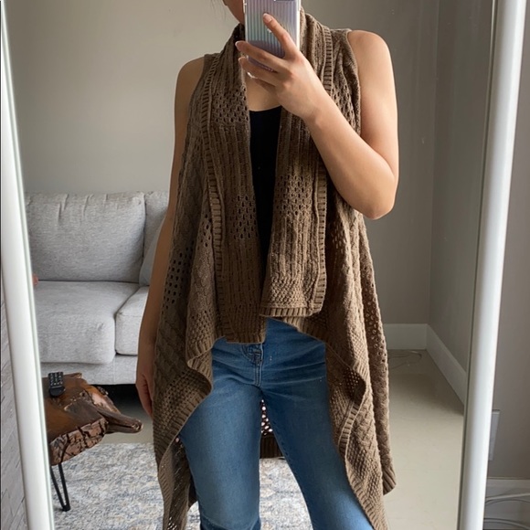 Brown Sleeveless Cardigan | Poshmark